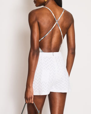 Christian Dior Blue Toile Du Jouy Savage One-Piece Swimsuit Size S (UK 6/8)