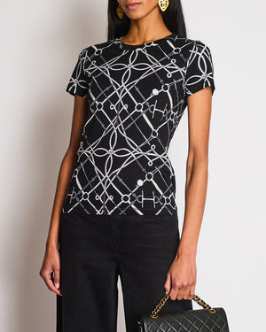 Hermès Black Parcours Sans Faute Round Neck T-Shirt Size FR 36 (UK 8)