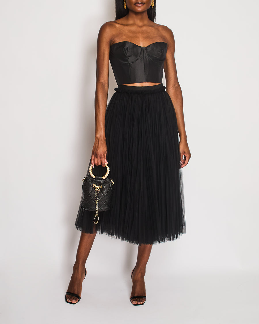 Roland Mouret Black Corseted Bustier Top Size FR 42 (UK 14)