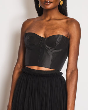 Roland Mouret Black Corseted Bustier Top Size FR 42 (UK 14)