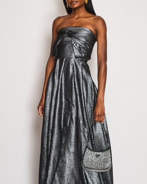 Roland Mouret Silver Sleeveless Bustier Maxi Gown Size FR 34 (UK 6)