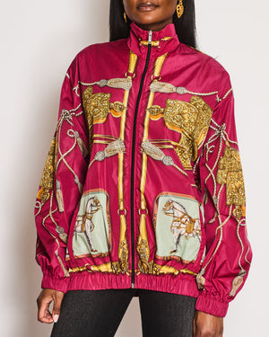 Gucci Dark Pink Equestrian Print Oversized Windbreaker Size S (UK 8)