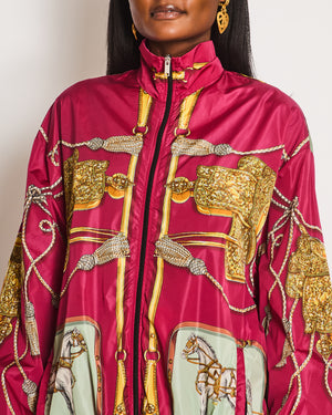 Gucci Dark Pink Equestrian Print Oversized Windbreaker Size S (UK 8)