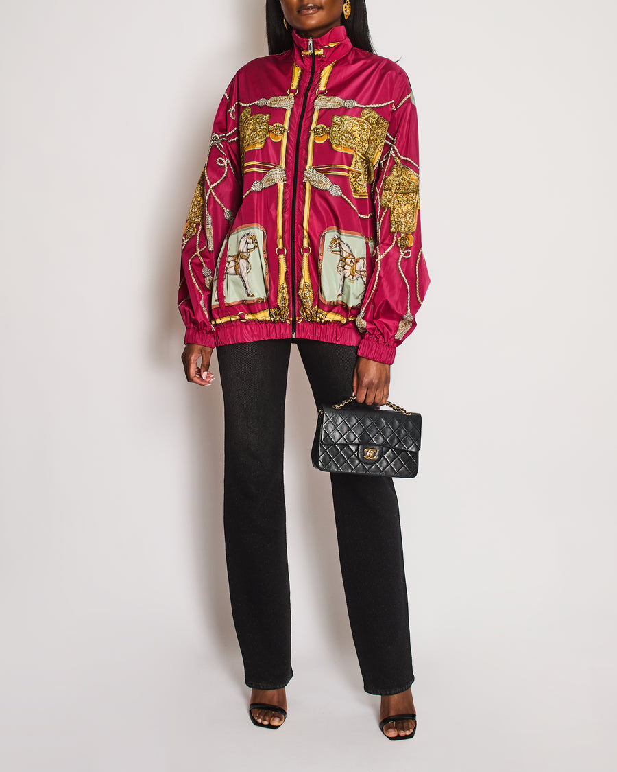 Gucci Dark Pink Equestrian Print Oversized Windbreaker Size S (UK 8)