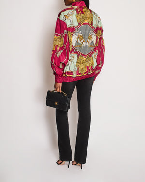 Gucci Dark Pink Equestrian Print Oversized Windbreaker Size S (UK 8)