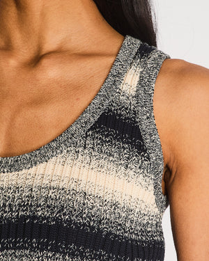 Christian Dior Navy and White Striped Knit Vest Top Size FR 38 (UK 10)