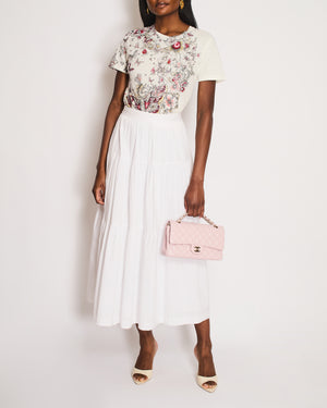 Christian Dior White Butterfly Print T-Shirt Size S (UK 8)