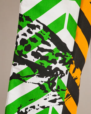 Christian Dior SS22 White Cargo Pants with Green, Orange and Cheetah Print Details Size FR 34 (UK 6)