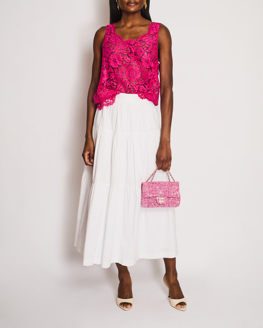 Valentino Fuchsia Lace Top Size IT 40 (UK 8)