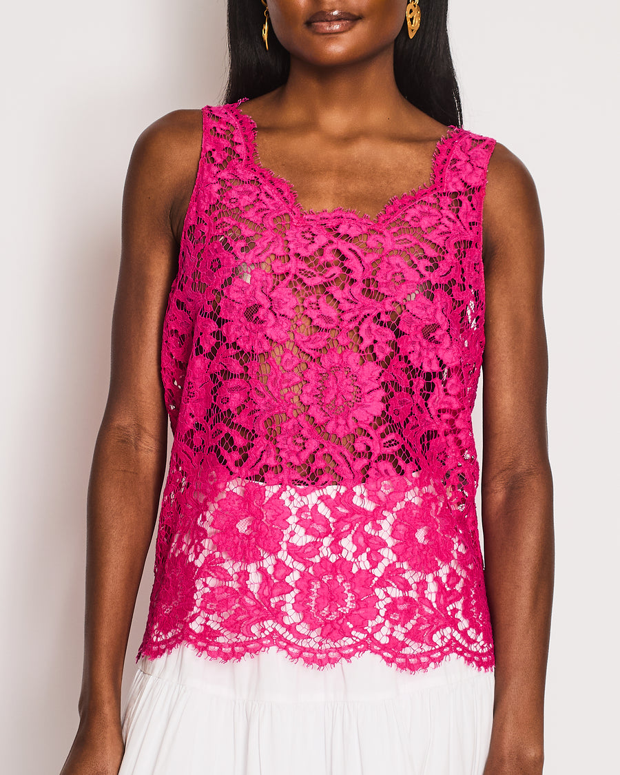 Valentino Fuchsia Lace Top Size IT 40 (UK 8)