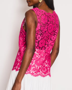 Valentino Fuchsia Lace Top Size IT 40 (UK 8)