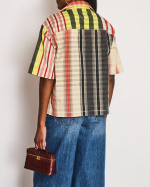 Bottega Veneta Red, Blue, Yellow, and Green Collared Boxy Shirt Size IT 36 (UK 4)