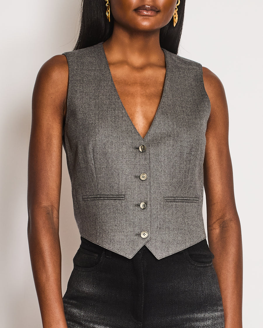 Wardrobe NYC Grey Two-Piece Waistcoat and Blazer Set Size S/M (UK 8/10)