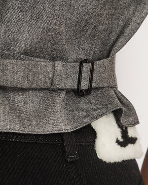 Wardrobe NYC Grey Two-Piece Waistcoat and Blazer Set Size S/M (UK 8/10)