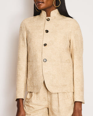 Loro Piana Beige Spagna Jacket with Matching High-Waisted Shorts Size IT 38 (UK 6)
