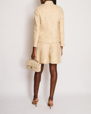 Loro Piana Beige Spagna Jacket with Matching High-Waisted Shorts Size IT 38 (UK 6)