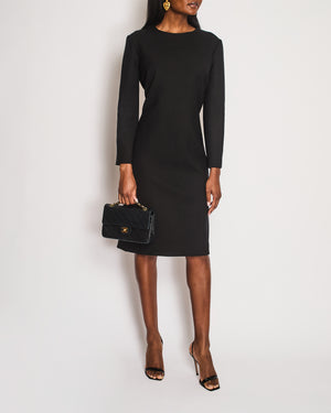 The Row Black Long Sleeve Midi Dress Size US 10 (UK 14)