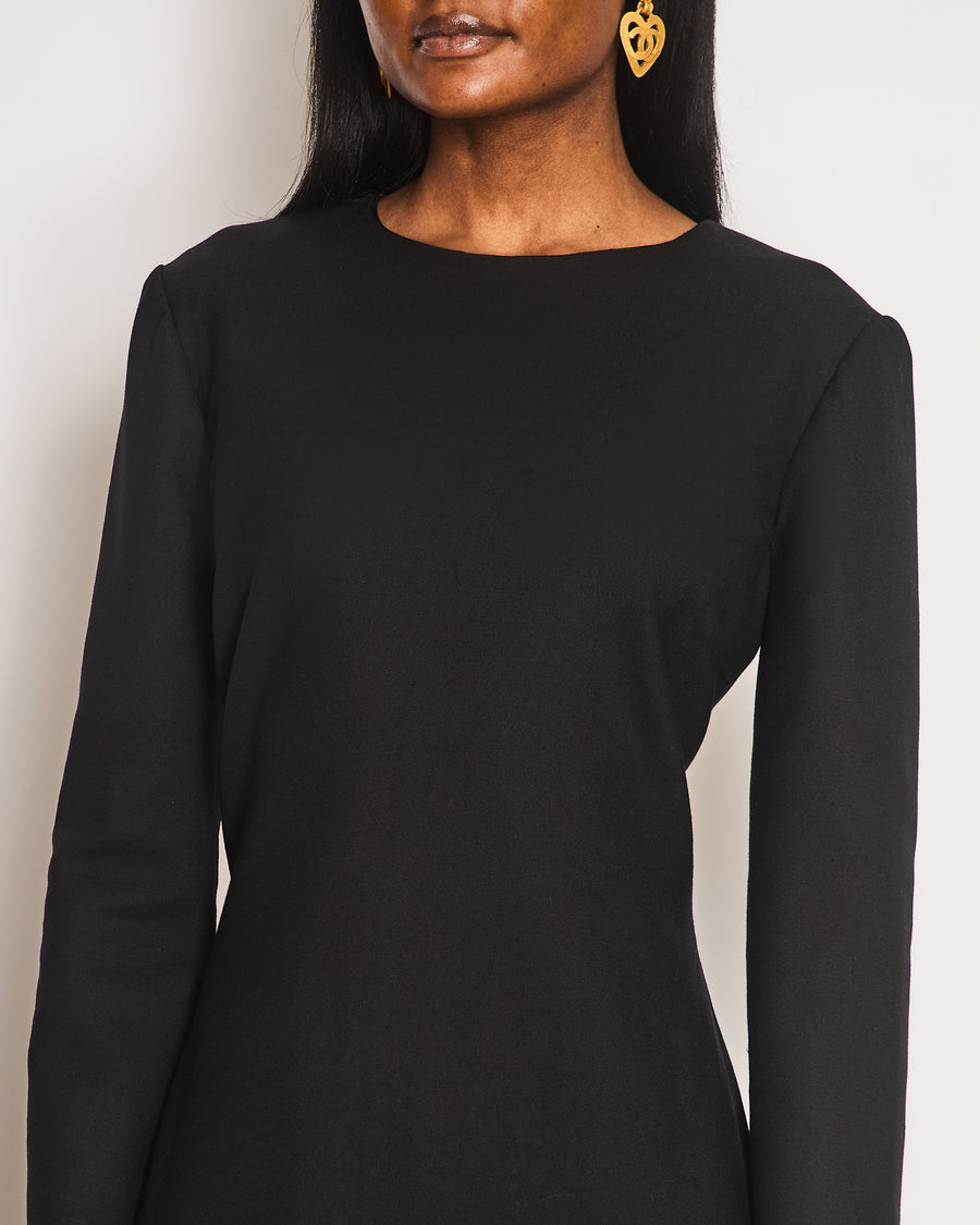 The Row Black Long Sleeve Midi Dress Size US 10 (UK 14)