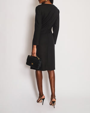 The Row Black Long Sleeve Midi Dress Size US 10 (UK 14)