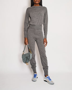 Chloe Grey Two-Piece Wool Jumper and Trouser Set Size S (UK 8)
