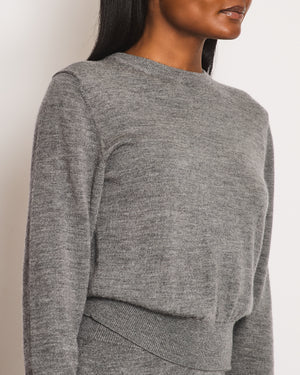 Chloe Grey Two-Piece Wool Jumper and Trouser Set Size S (UK 8)