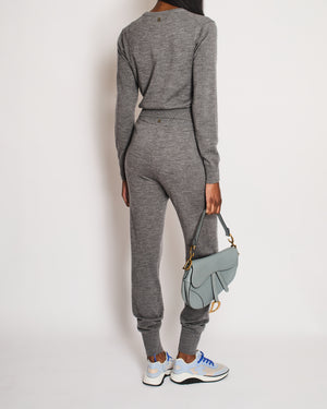 Chloe Grey Two-Piece Wool Jumper and Trouser Set Size S (UK 8)