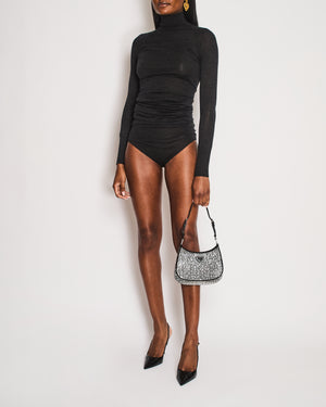 Alaïa Grey Long Sleeve Highneck Bodysuit Size FR 38 (UK 10)