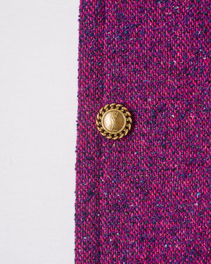 Saint Laurent Purple Single Breasted Jacket with "YSL" Button Detail Size FR 40 (UK 12)