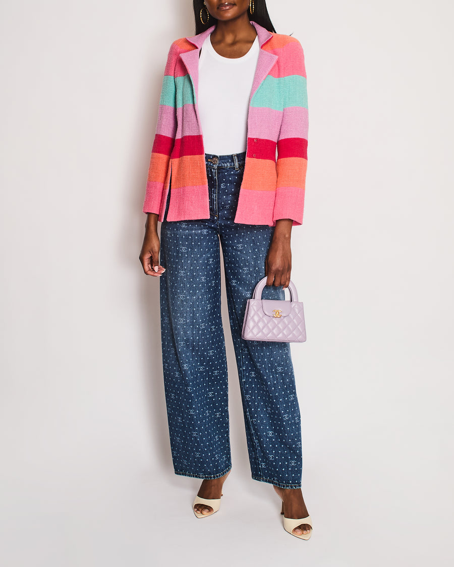 Chanel 23/A Blue Wide Leg High-Rise CC Denim Jeans Size FR 34 (UK 6)