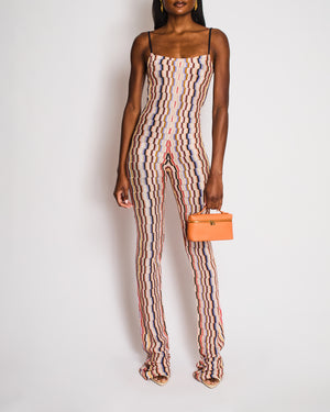 Missoni Multi-Colour Zig-Zag Print Strappy Flared Leg Jumpsuit Size 38 (UK 6)