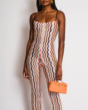 Missoni Multi-Colour Zig-Zag Print Strappy Flared Leg Jumpsuit Size 38 (UK 6)