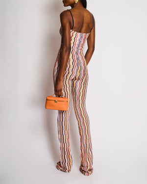 Missoni Multi-Colour Zig-Zag Print Strappy Flared Leg Jumpsuit Size 38 (UK 6)