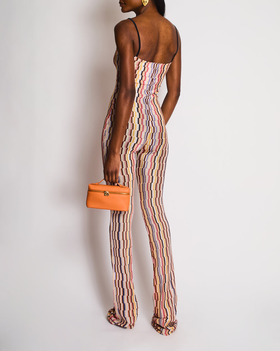 Missoni Multi-Colour Zig-Zag Print Strappy Flared Leg Jumpsuit Size 38 (UK 6)