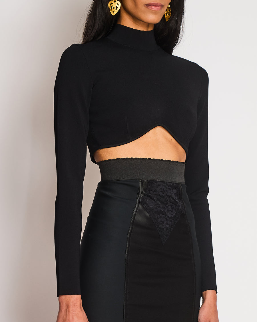 Stella McCartney Black Miracle Long-Sleeve Compact Knit Top Size S (UK 6/8) RRP £890
