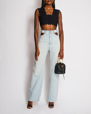 Maison Martin Margiela Light Blue Jeans With Cut-Out Waistband Size IT 38 (UK 6)