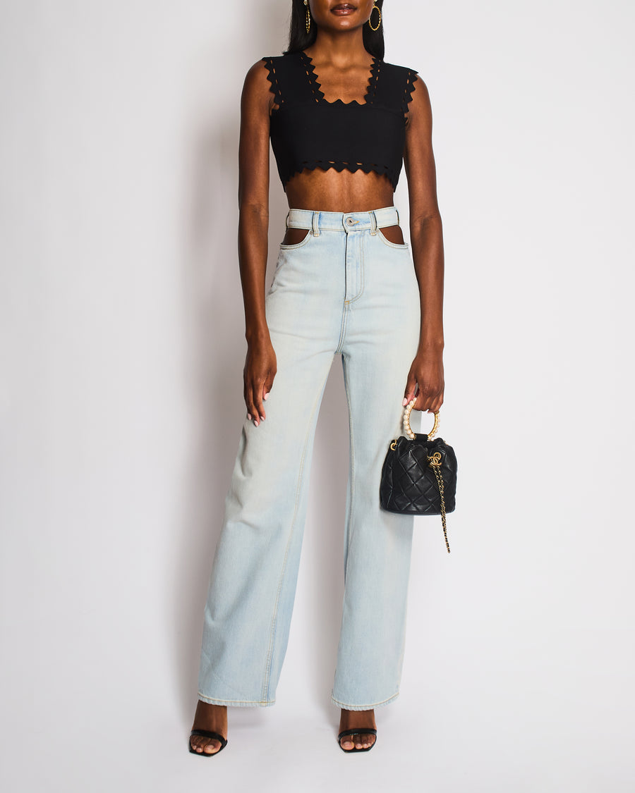Maison Martin Margiela Light Blue Jeans With Cut-Out Waistband Size IT 38 (UK 6)