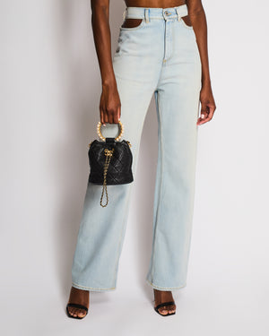 Maison Martin Margiela Light Blue Jeans With Cut-Out Waistband Size IT 38 (UK 6)