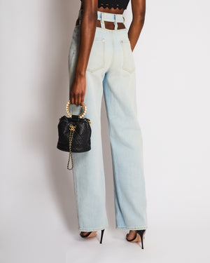 Maison Martin Margiela Light Blue Jeans With Cut-Out Waistband Size IT 38 (UK 6)