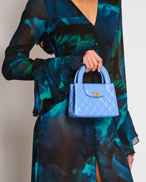 Rat & Boa Blue Abstract Print Long Sleeve Maxi Dress With Ruffled Tie-Waist Detail Size S (UK 8-10)