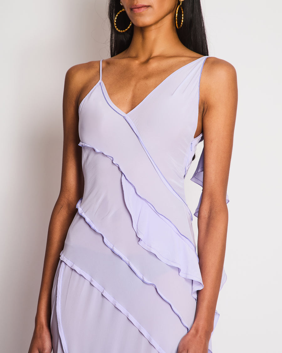 lilac asymmetrical dress Shona Joy - La Lune Asymmetrical Gathered Maxi Dress - Lilac main image 1