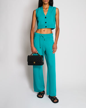 Hermès Green Cashmere Vest and Trouser Set Size FR 34/38 (UK 6/10)