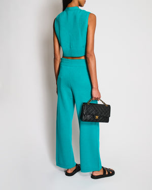 Hermès Green Cashmere Vest and Trouser Set Size FR 34/38 (UK 6/10)