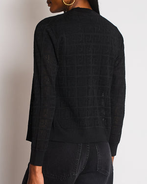 Hermès Black Knitted Top with Matching Cardigan Size FR 36/38 (UK 8/10)