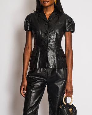Christian Dior Black Short Sleeve Bar Jacket with Matching Trouser Set Size FR 36/38 (UK 8/10)