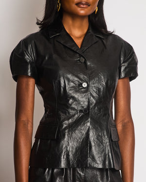Christian Dior Black Short Sleeve Bar Jacket with Matching Trouser Set Size FR 36/38 (UK 8/10)