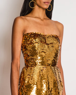 Dolce & Gabbana Bronze Sequin Sleeveless Mini Dress Size IT 38 (UK 6)