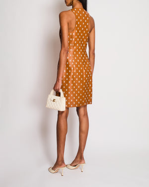 Hermès Brown Sleeveless Chain d'ancre Leather Dress with Zip Detail Size FR 38 (UK 10)