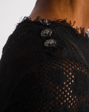 Chanel 22/P Black Long Sleeve Knitted Leopard Print Dress with Pocket Detail Size FR 36 (UK 8)