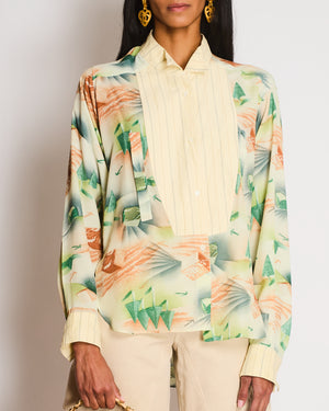 Loewe Green Forest Logo Print Button Down Shirt Size S (UK 8)