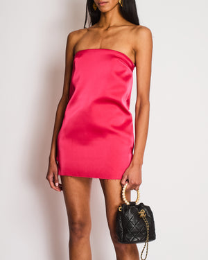 16Arlington Pink Bodycon Bustier Mini Dress with Frayed Hem and Pocket Detail Size FR 34 (UK 6)